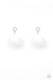 Paparazzi BOA Down Earrings White - Glitz By Lisa 