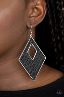 Paparazzi Woven Wanderer Earrings Black