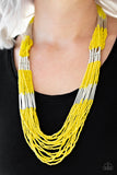 Paparazzi Let It BEAD Necklace Yellow, Make it RAINBOW Earrings Yellow & Basecamp Boyfriend Bracelet Yellow