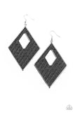 Paparazzi Woven Wanderer Earrings Black