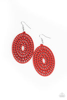 Paparazzi Tropical Retreat Earrings Red - Glitz By Lisa 