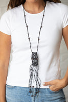 Paparazzi Macrame Majesty Necklace Black