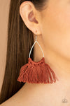 Paparazzi Tassel Treat Earrings Brown - Glitz By Lisa 