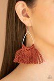 Paparazzi Tassel Treat Earrings Brown - Glitz By Lisa 