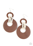 Paparazzi Beach Day Drama Earrings Brown