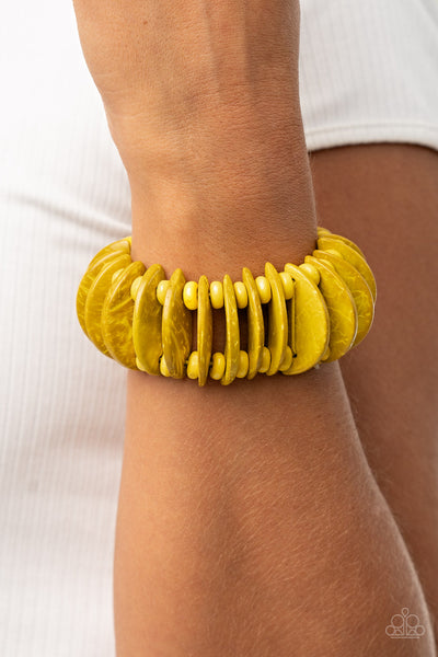 Paparazzi Tropical Tiki Bar Bracelet Yellow - Glitz By Lisa 