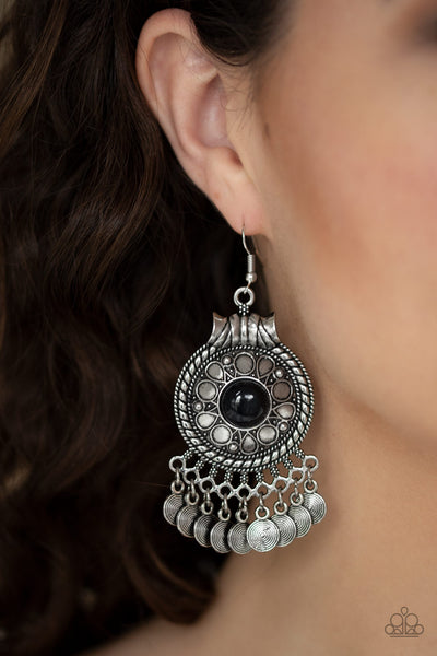 Paparazzi Rural Rhythm Earrings Black - Glitz By Lisa 