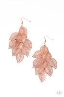 Paparazzi Limitlessly Leafy Earrings Copper