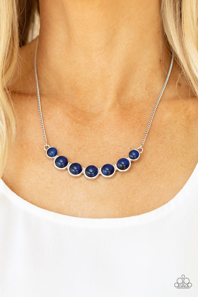 Paparazzi Serenely Scalloped Necklace Blue