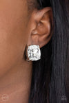 Paparazzi Bombshell Brilliance Earrings White (Clip Ons)