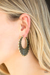 Paparazzi Funky Flirt Earrings Brass - Glitz By Lisa 