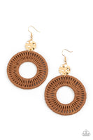 Paparazzi Total Basket Case Earrings Brown