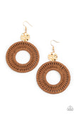 Paparazzi Total Basket Case Earrings Brown