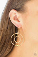 Paparazzi Center of Attraction Earrings Gold - Glitz By Lisa 