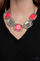 Paparazzi Pucker Up Necklace Pink - Glitz By Lisa 