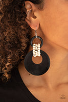 Paparazzi Beach Day Drama Earrings Black - Glitz By Lisa 