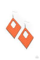 Paparazzi Woven Wanderer Earrings Orange