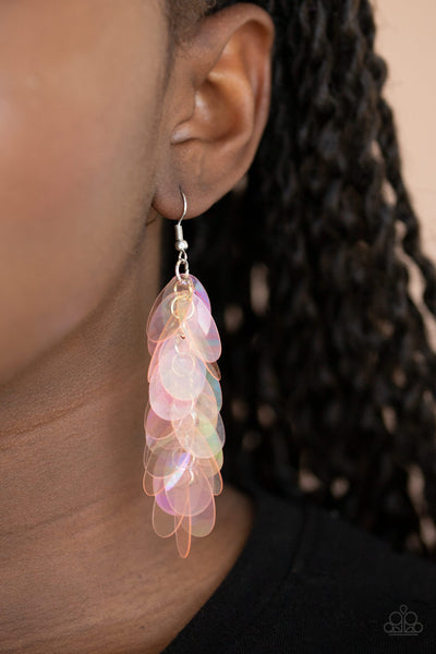 Paparazzi Stellar In Sequins Earrings Pink - Glitz By Lisa 