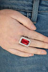 Paparazzi A Grand STATEMENT-MAKER Ring Red - Glitz By Lisa 