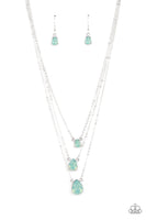 Paparazzi Dewy Drizzle Necklace Green