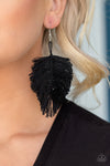 Paparazzi Hanging by a Thread Earrings Black - Glitz By Lisa 