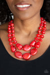 Paparazzi Beach Glam Necklace Red - Glitz By Lisa 