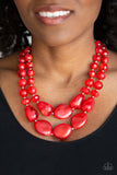 Paparazzi Beach Glam Necklace Red - Glitz By Lisa 