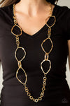 Paparazzi Abstract Artifact Necklace Gold - Glitz By Lisa 