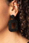 Paparazzi Beaded Bella Earrings Black