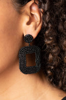 Paparazzi Beaded Bella Earrings Black