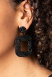 Paparazzi Beaded Bella Earrings Black