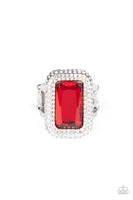 Paparazzi A Grand STATEMENT-MAKER Ring Red - Glitz By Lisa 