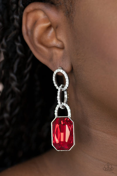 Paparazzi Superstar Status Earrings Red - Glitz By Lisa 