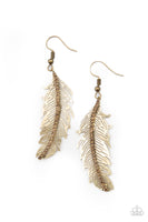 Paparazzi Fearless Flock Earrings Brass