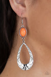 Paparazzi Badlands Baby Earrings Orange