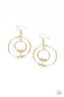 Paparazzi Center of Attraction Earrings Gold - Glitz By Lisa 