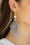 Paparazzi Feathered Flamboyance Earrings Silver - Glitz By Lisa 