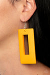 Paparazzi Totally Framed Earrings Yellow