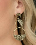 Paparazzi Triple Trifecta Earrings Brass