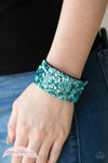 Paparazzi Starry Sequins Urban Bracelet Blue - Glitz By Lisa 