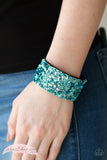 Paparazzi Starry Sequins Urban Bracelet Blue - Glitz By Lisa 